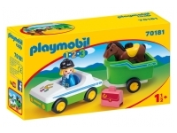 Bil med hästtransport